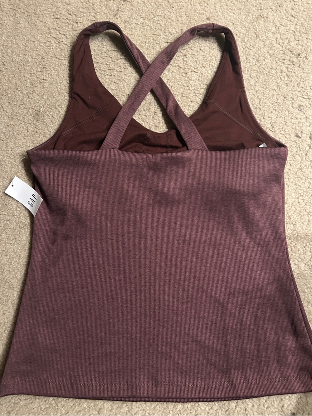 GAP Maroon Ribbed Racerback Tank - Picture 4 of 6